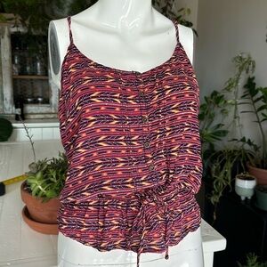 Garage size large Aztec print tank top 100% VISCOSE
